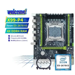 PANDL NEW X99-P4 Mainboard Desktop PC Combination Set Intel Xeon E5 2678 V3 Combo DDR4 ECC RAM 2678v3 X99 Motherboard Kit