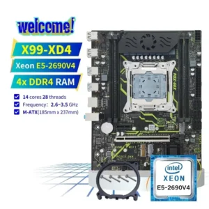 PANDL NEW X99-XD4 WIFI Mainboard Combo 4XDDR4 RAM Kit Intel Xeon E5 2690 V4 Completo X99 Motherboard Combo Xeon X99 Kit