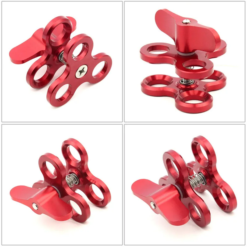 Takenoken Aluminum Alloy Diving Camera Bracket Triple Ball Clip Spring Flashlight Clamp Essential Accessories for Underwater - Image 4
