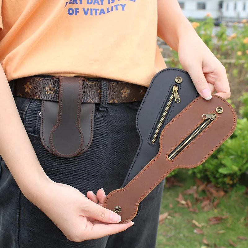 PU Leather Self-Defense Coin Purse Portable Coin Case Holder Change Organizer Bag Coin Bag with Zipper Sports Accessories - Image 4