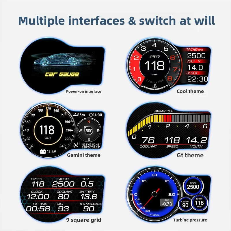 F15 High-Resolution HD LCD OBD Digital Speedometer New Car Head-Up Display No Delay High Functionality 1 Year Warranty Pack of 2 - Image 3