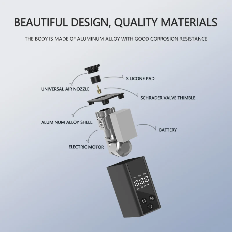 New Brushless Motor Mini Electric Air Pump Mountain Bike Pump - Image 2