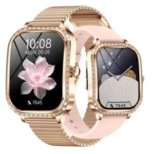 Android IOS Women Waterproof Fashion Health Monitor Relojes Smart Watch With Blood Prssure Pack of 2