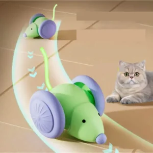 Dropshipping Electric Interactive Moving Cat Teaser Toy LED Light Mouse Shape Car Design Automatic Pet Play Supply for Cats Pack of 2