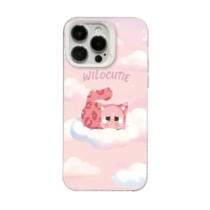 Kawaii Cloud Cat TPU for 11-17 Case Pink Glitter Shockproof Anti-Fingerprint Lens Protection Pack of 5