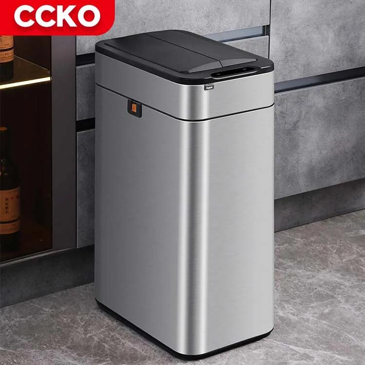 CCKO High Quality Electric Automatic Trash Bin Touchless Stainless Steel Smart Trash Can With Sensor for Bathroom Kitchen Hotel - Image 4