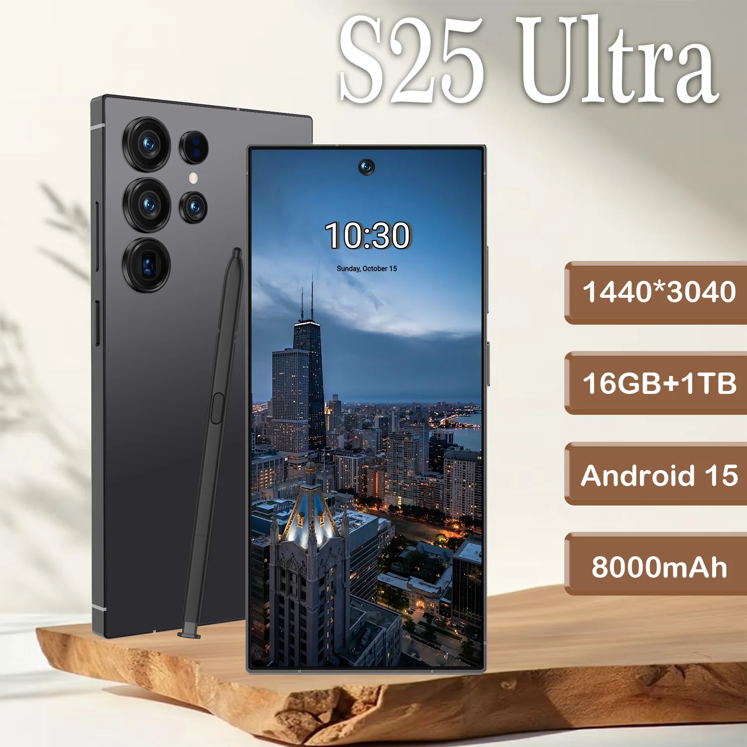 Stylish Brand New Unlocked S25 Ultra Android 13 Phone 16GB+1TB 8-Core 6.8 Inch Screen Dual Sim 48MP Camera Smartphone