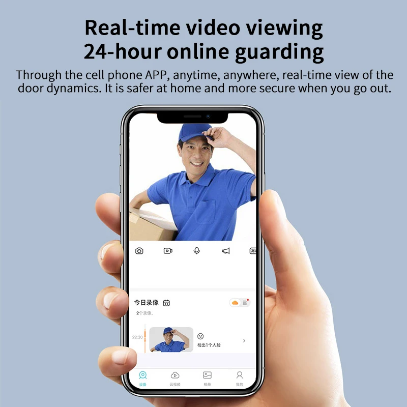 New Security Rechargeable Wireless Tuya Peephole Video Doorbell Camera 1080P Wall Mounted Door Camera Pack of 2 - Image 3