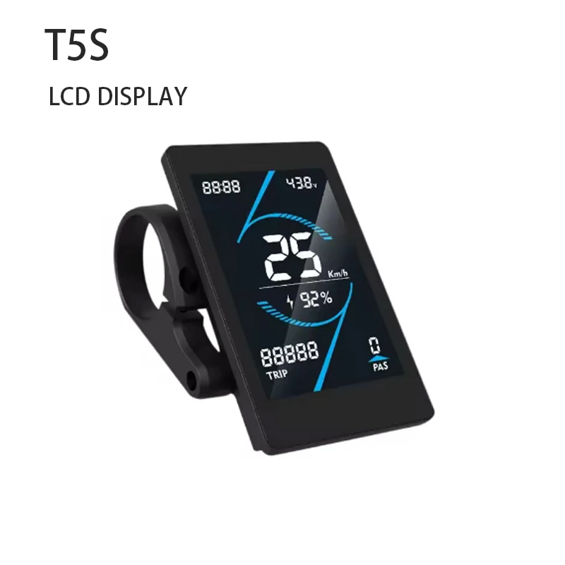 T5S LCD Display Electric Bicycle Kit 24V-72V Intelligent Digital Color Display Waterproof Plug SM for E Bikes - Image 2