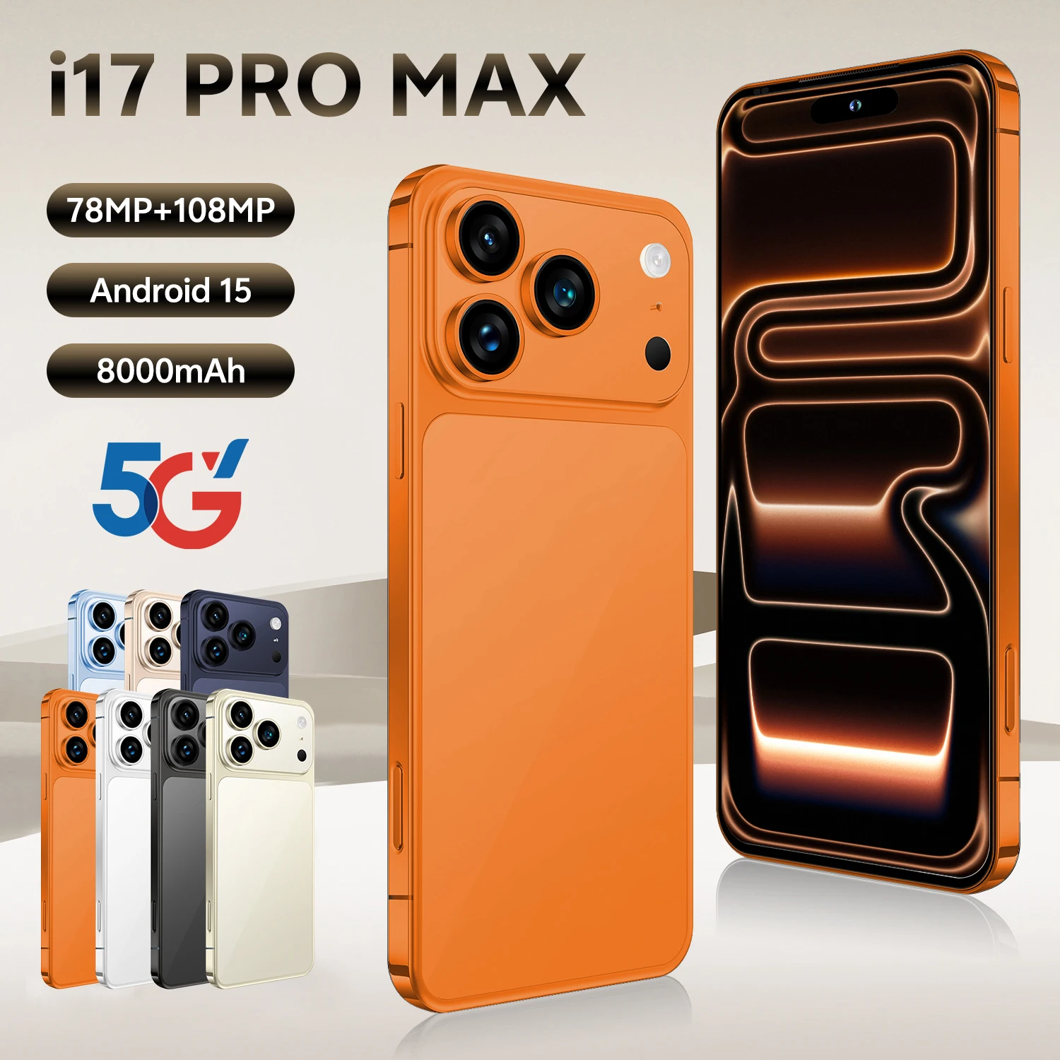 Brand New Mobile I Phone I17 Pro 5G Smartphone Smart Phone 1T Cheap Smart Telephone for I17 Cell Phone