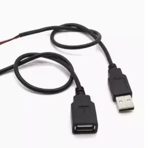 USB Power Cable with LED Light Bar and Fan Aluminum Conductor PVC Insulation 500mm Extension 12V Rated for Electronic Devices Pack of 2