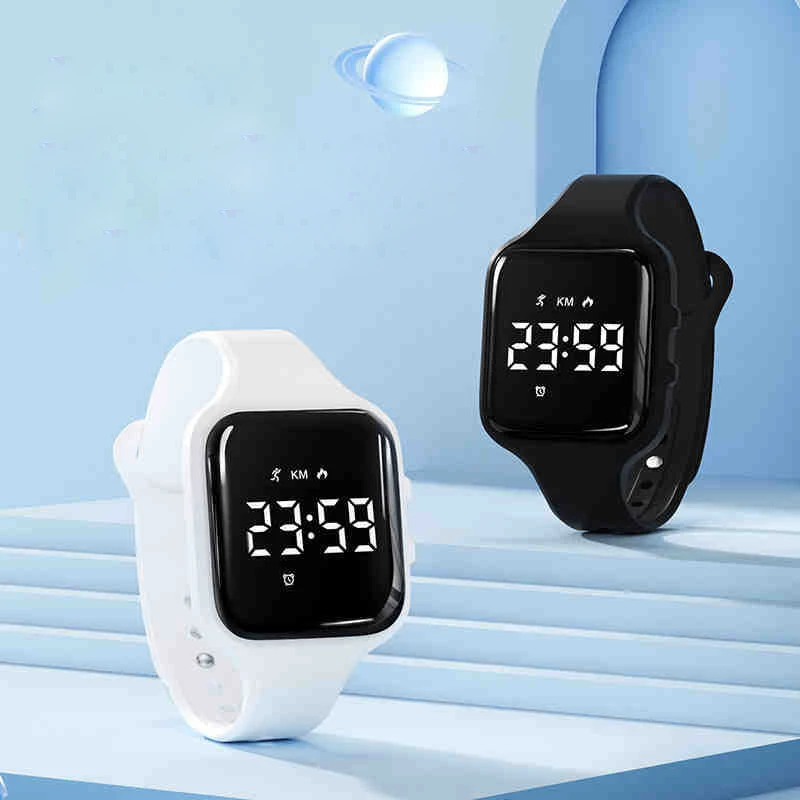 Kid Silicone Led Display Electronic Vibrating Alarm 3D Pedometer Digital Watch Fitness Wristband Smart Sport Bracelet Pack of 2 - Image 3