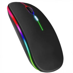 RGB Rechargeable LED Backlit Dual Mode Ergonomic Gaming Mouse Wireless USB Interface Compatible with Laptop PC or Computer Pack of 2