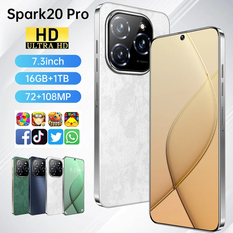 Spark 20 5G Android 14 Smartphone Deca Core 120Hz Display 108MP Camera 6800mAh Battery Dual SIM Wireless Charging
