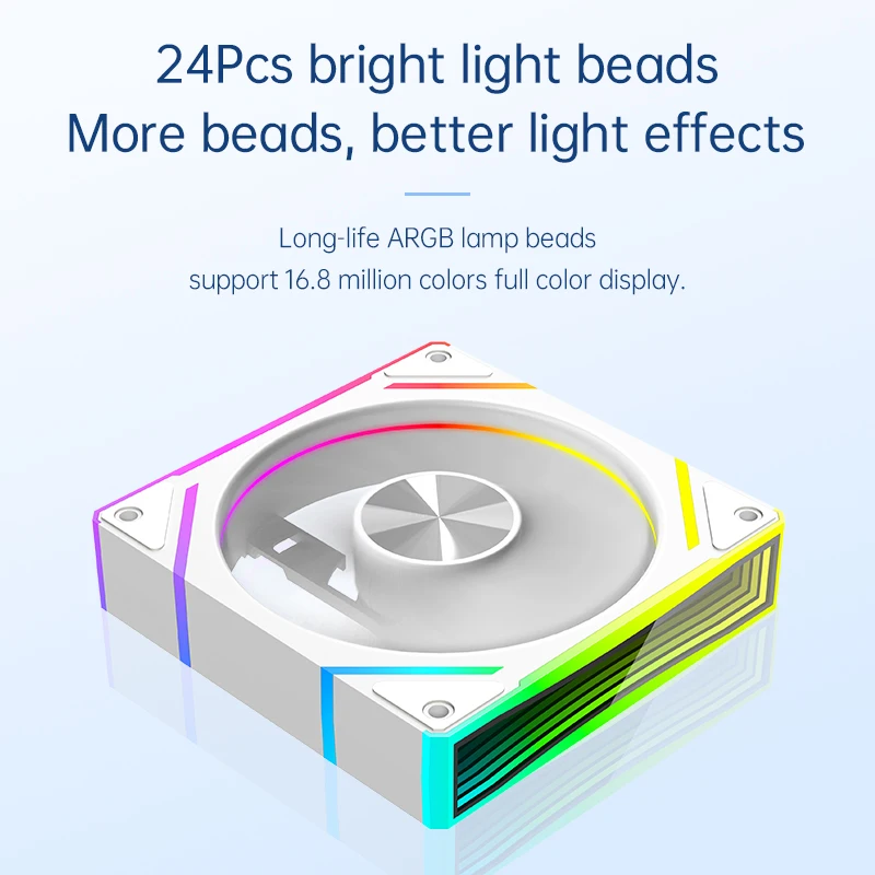 Wholesale HiFrost 7Pro Chassis Fan Desktop Computer 12CM 5V ARGB Synchronized Lighting Wireless Lens PWM Silent Cooling Case Fan Pack of 5 - Image 4