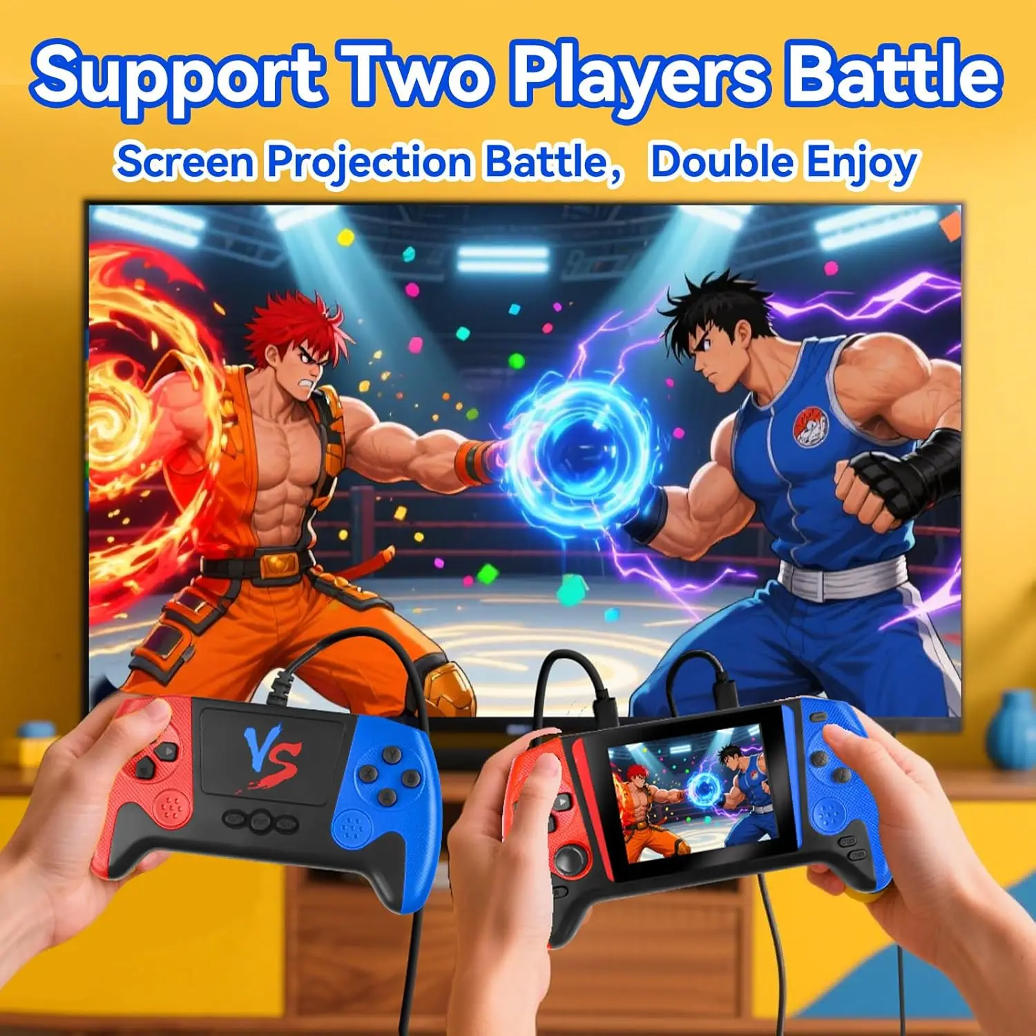 New Q21 Nostalgic Handheld Game Console 500 Built-In Classic Games Large Screen Two-Player Portable Device - Image 4