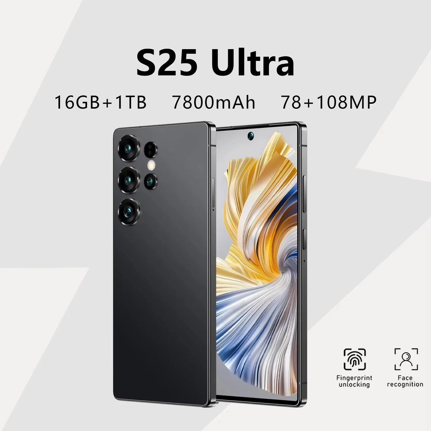 Fast Delivery S25 Ultra Dual Sim 5G Smartphone with Face Recognition HD Screen Deca Core CPU 108MP Rear Camera LTE CDMA Cellular - Image 4