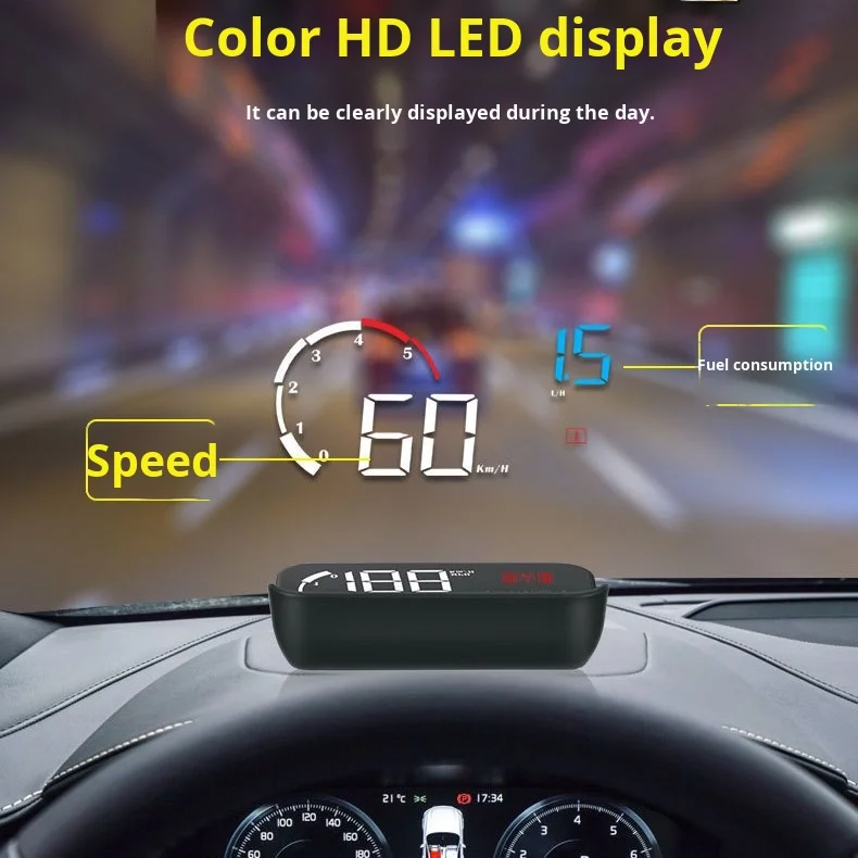 M10 Direct Factory Sale Car HUD Head-Up Display Yellow White Projection Speed Water Temperature Voltage Meter OBD2 Compliant
