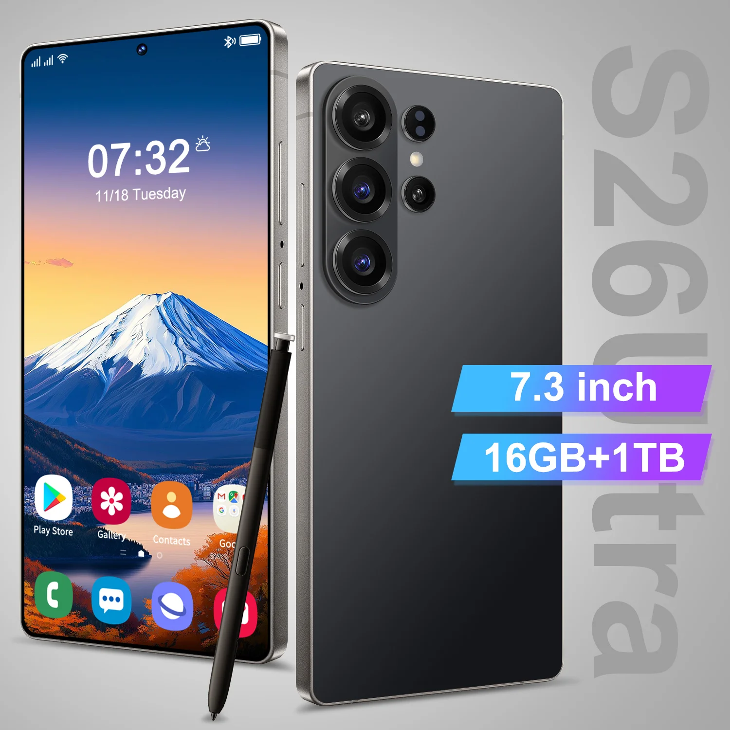 Smooth Scrolling S26 Ultra 5G Smartphone 16GB+1TB Storage Camera Unlocked Android Mobile Phone with Face ID Fingerprint Dual SIM - Image 3