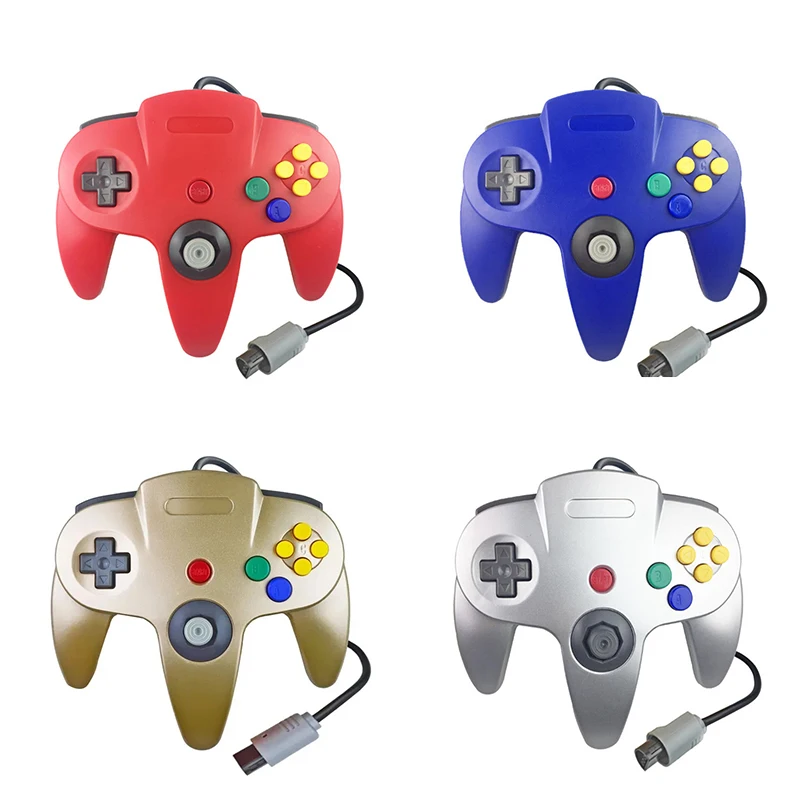 USB Wired Gamepad for Nintendo N64 With Console Plug Classic Gold Silver Joystick for Nintendo 64 Manette Pack of 4