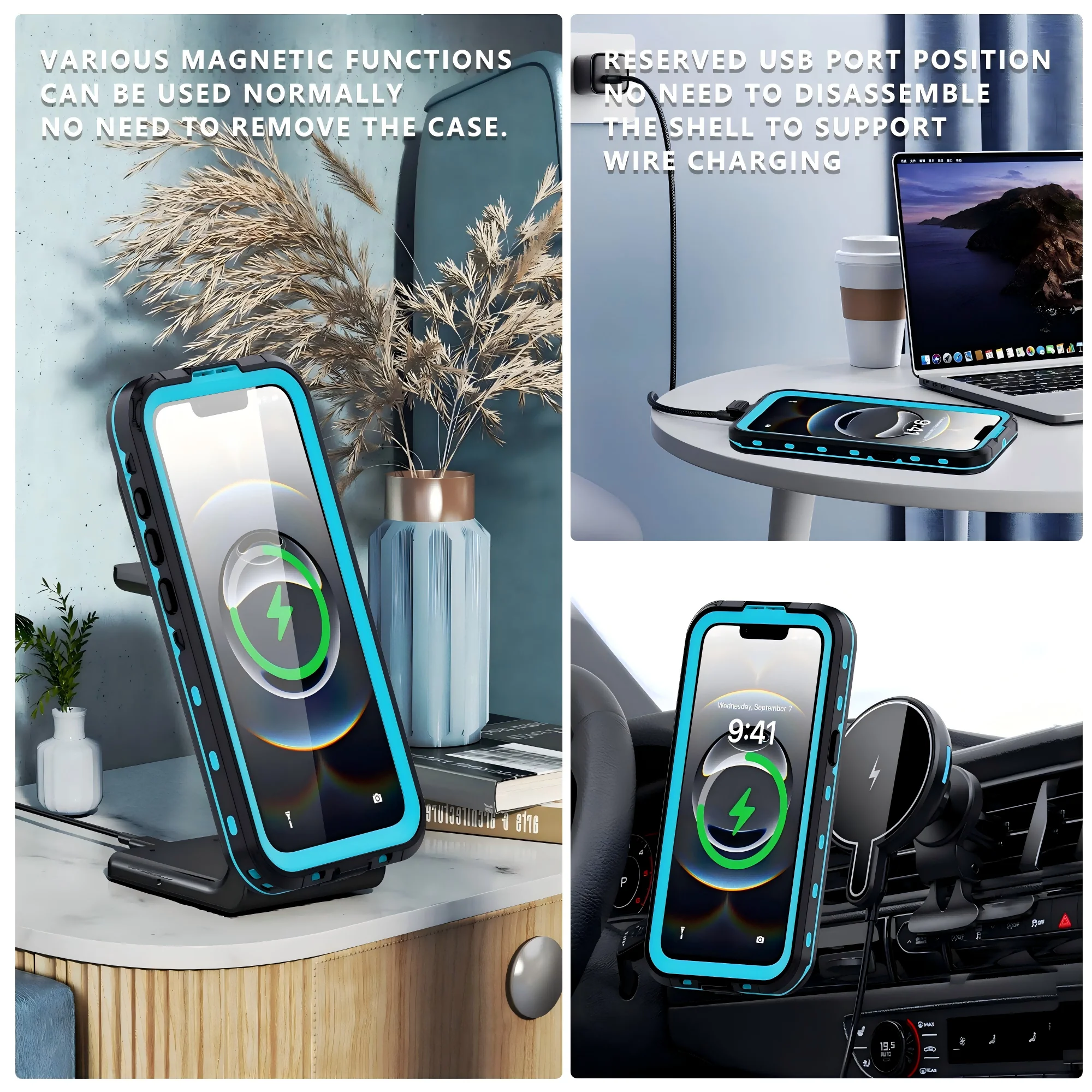 Fashion Sport Clear Back Waterproof TPU+PC 360 Full Body Case Magnetic Slim Lightweight Anti-Slip for 16e - Image 4