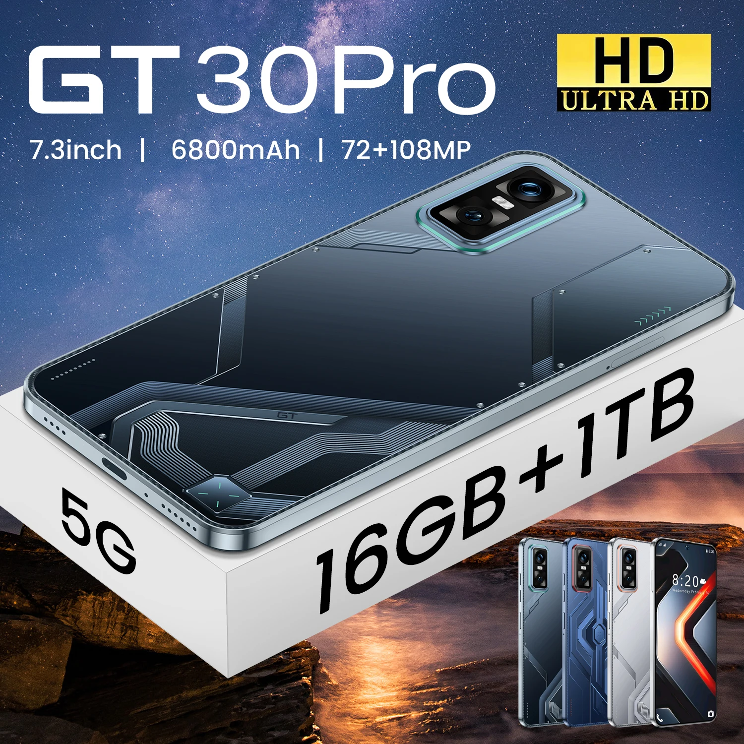 New GT30 Pro 16G 1TB Octa Core 5G Gaming Smartphone AMOLED 144Hz 108MP CDMA LTE 120W Quick Charge - Image 3