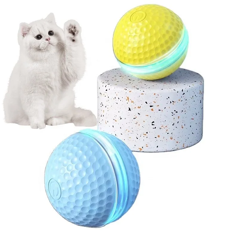Wholesale Electric Cat Ball with LED Light Cat Rolling Smart Automatic Moving Toy Balls with Type-C Charge Pack of 20