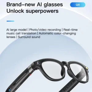 AI Smart Glasses 8MP HD Video & Photo with EIS, Auto-Tinting Lenses, Real-Time Translation, Bluetooth Pack of 2
