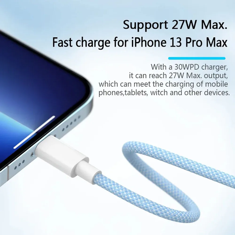 MFI Certificate Manufacturer Braided 1m 2m 20w USB C to mfi Type C PD Fast Charging Cable 12 13 14 15 16 Pro Max for iphone 11 Pack of 10 - Image 4