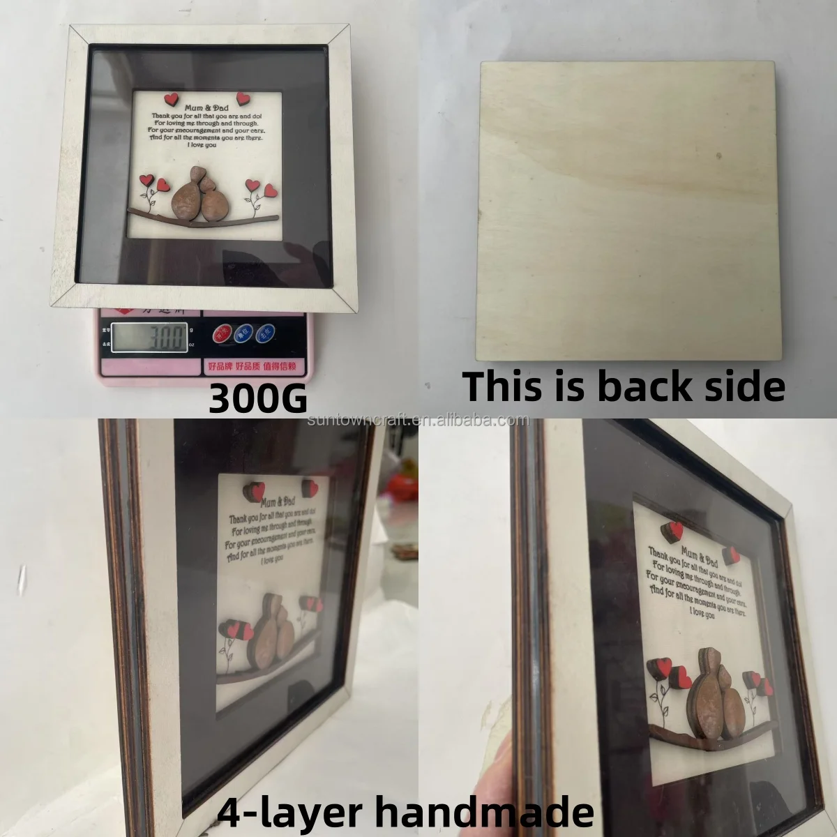 Bespoke Modern Wood Picture Frame Handmade Wall Decor for Mum Dad Unique Artwork Gift for Novelty Creative Home Decoration Pack of 6 - Image 4