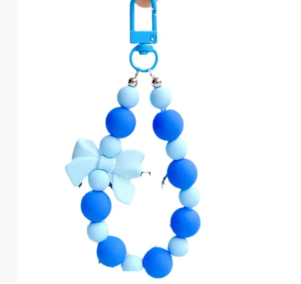 Cute Sweet Bow Silicone Wristlet Keychain Mobile Phone Strap Earphone Case Chain Straps Bag Purse Charm Pendant Accessories Pack of 20 - Image 4