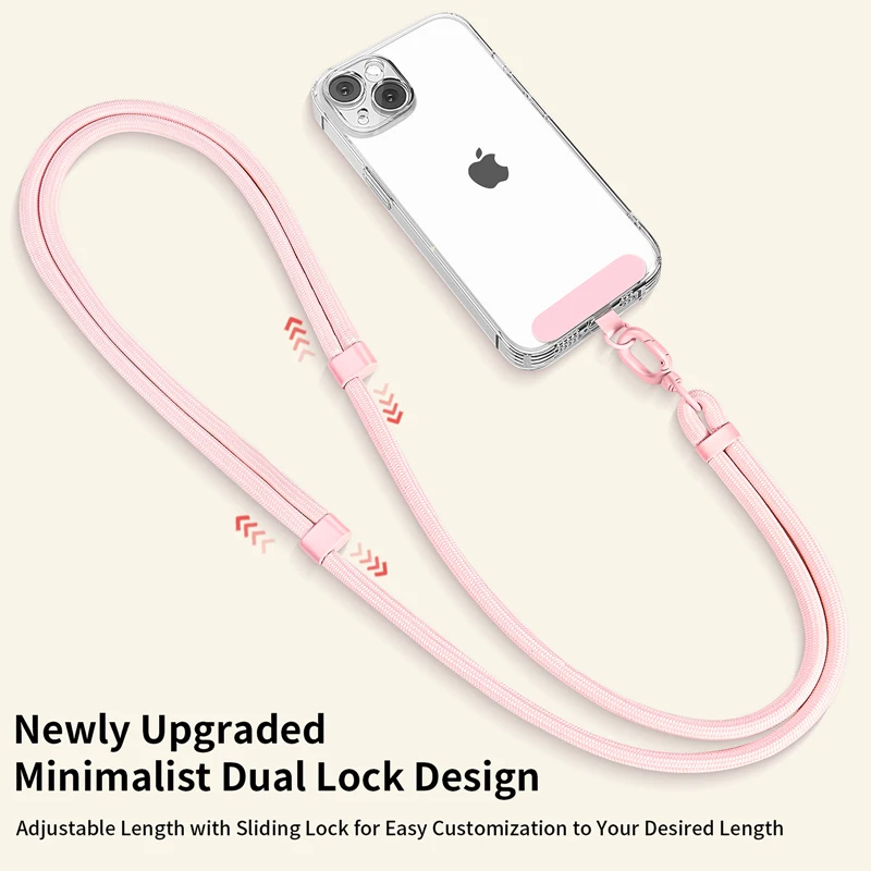 Universal Adjustable Chain Polyester Mobile Phone Lanyard with iphone Tether Patch Crossbody Neck Strap for Cell Phone Use Pack of 10 - Image 2