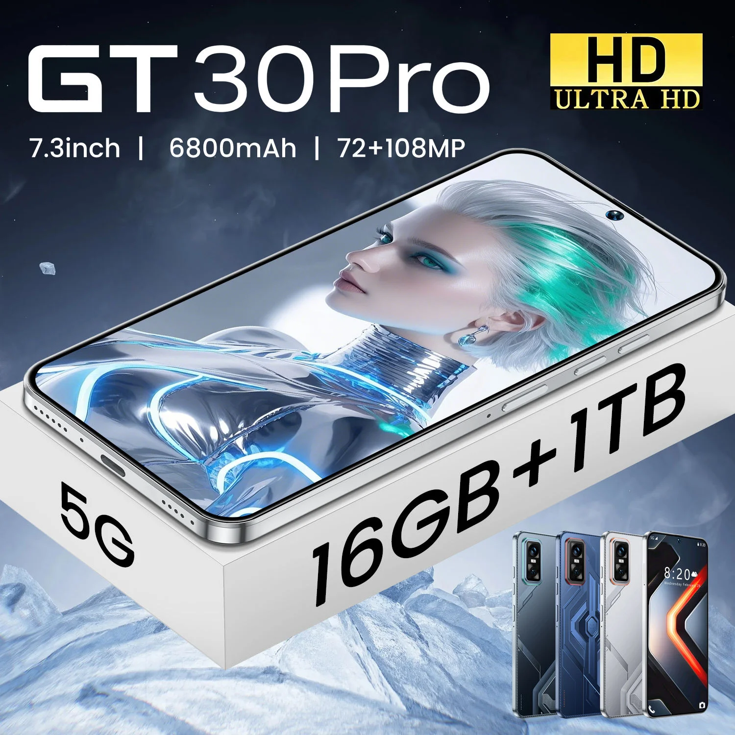 Sleek Design New GT30 Pro 16G 1TB Octa Core 5G Gaming Smartphone AMOLED 144Hz 108MP CDMA LTE 120W Quick Charge - Image 4