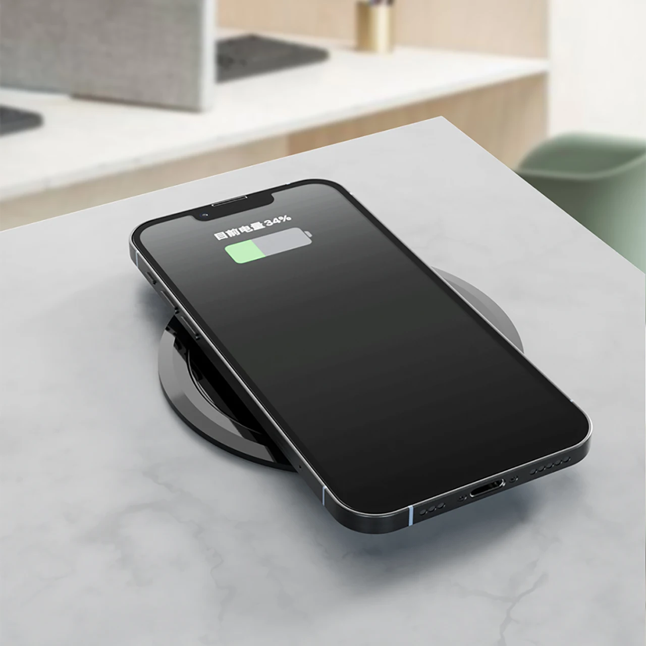 EU Hidden Design Dual USB Kitchen Pop up Socket Press Pop up Pneumatic Lift Socket Desktop Pop up Socket 18W Wireless Charger - Image 2