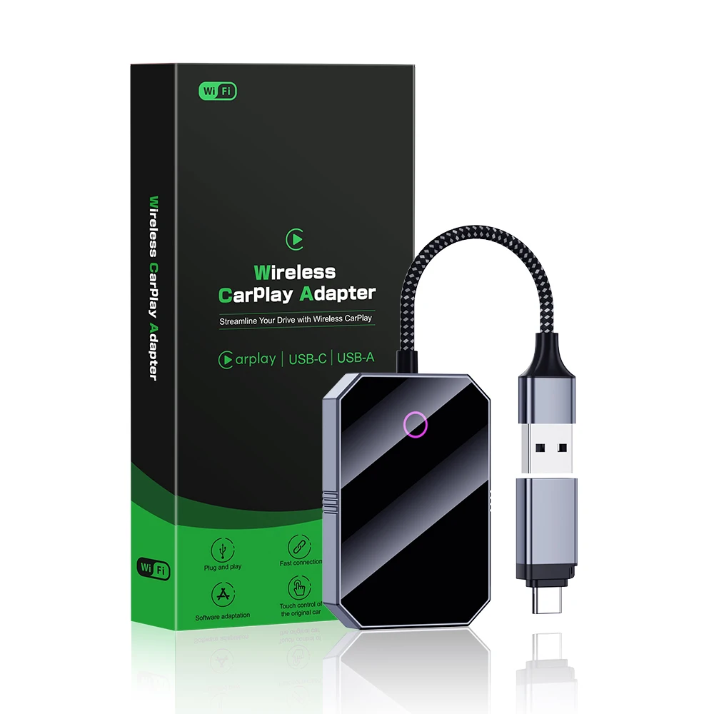 OEM ODM Carplay Dongle Wireless Adapter Convert 2 in 1Upgrade USB Android Auto Carplay Adaptor for Cars From 2015 IPhone10+