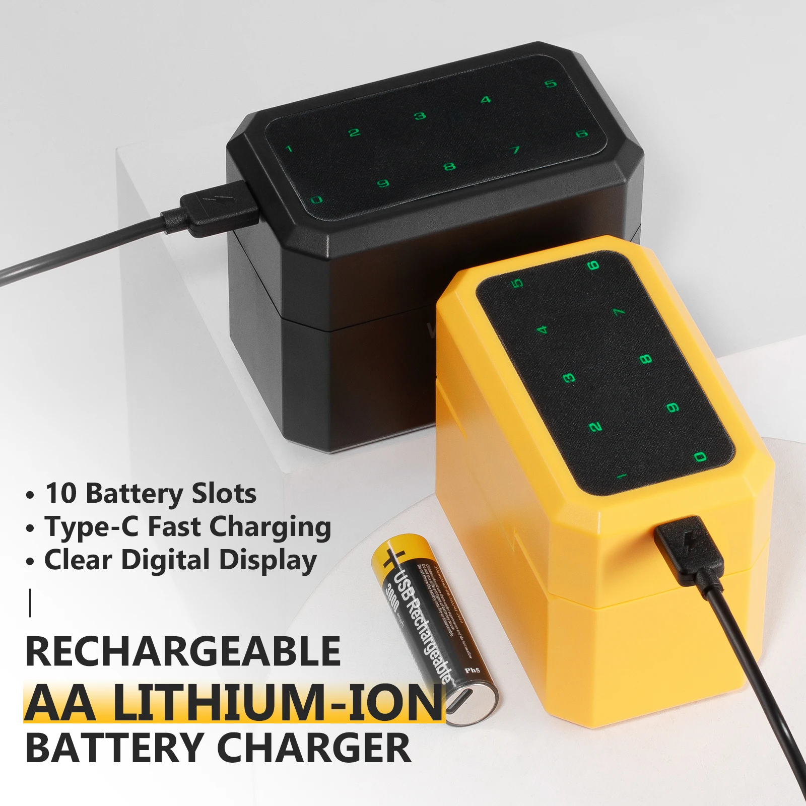 VOLTCORE 1.5V AA Rechargeable Batteries Cylinder Li-ion Batteries and Intelligent Charger with Charging Indicator - Image 4