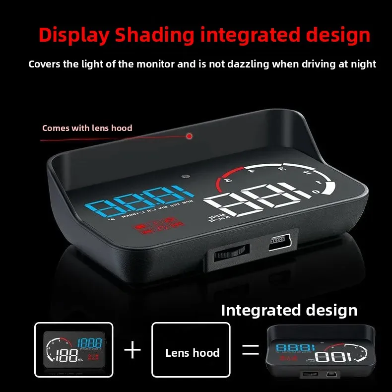 M10 Direct Factory Sale Car HUD Head-Up Display Yellow White Projection Speed Water Temperature Voltage Meter OBD2 Compliant - Image 2