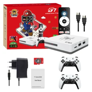 G7 4K Video Game Console >50000 Built-In Games FC/GBC Support Dual Wireless Gamepad Android 12 64GB Memory EU/US TV Pack of 12