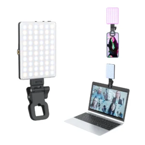 5W Rechargeable Smartphone Cute Phone Clip LED Fill Light Portable Live Streaming Makeup Webcam Lighting Zoom Call 60 LED Pack of 2