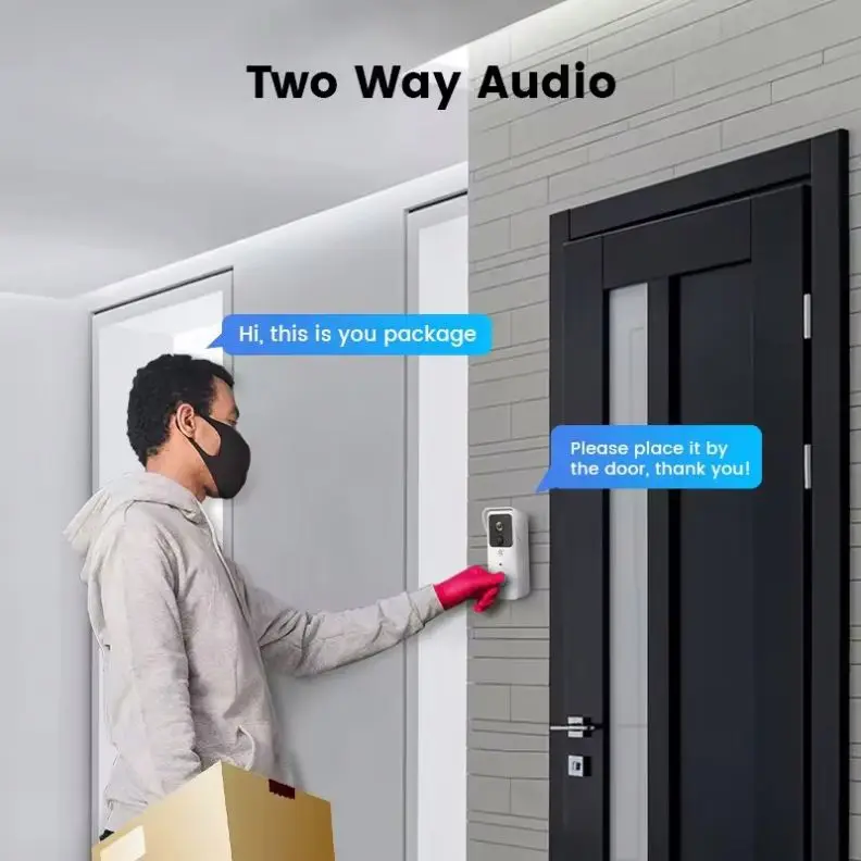 Tuya Smart Doorbell 1080P OLED Outdoor Video Doorbell Camera Waterproof Plastic WiFi App Control Home Security Front Door Pack of 2 - Image 4