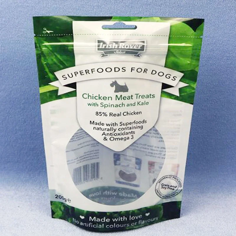 clear Window Side Standing Resealable Plastic Pet Treats Cat Dog Food Packaging Bags Pack of 5 - Image 2