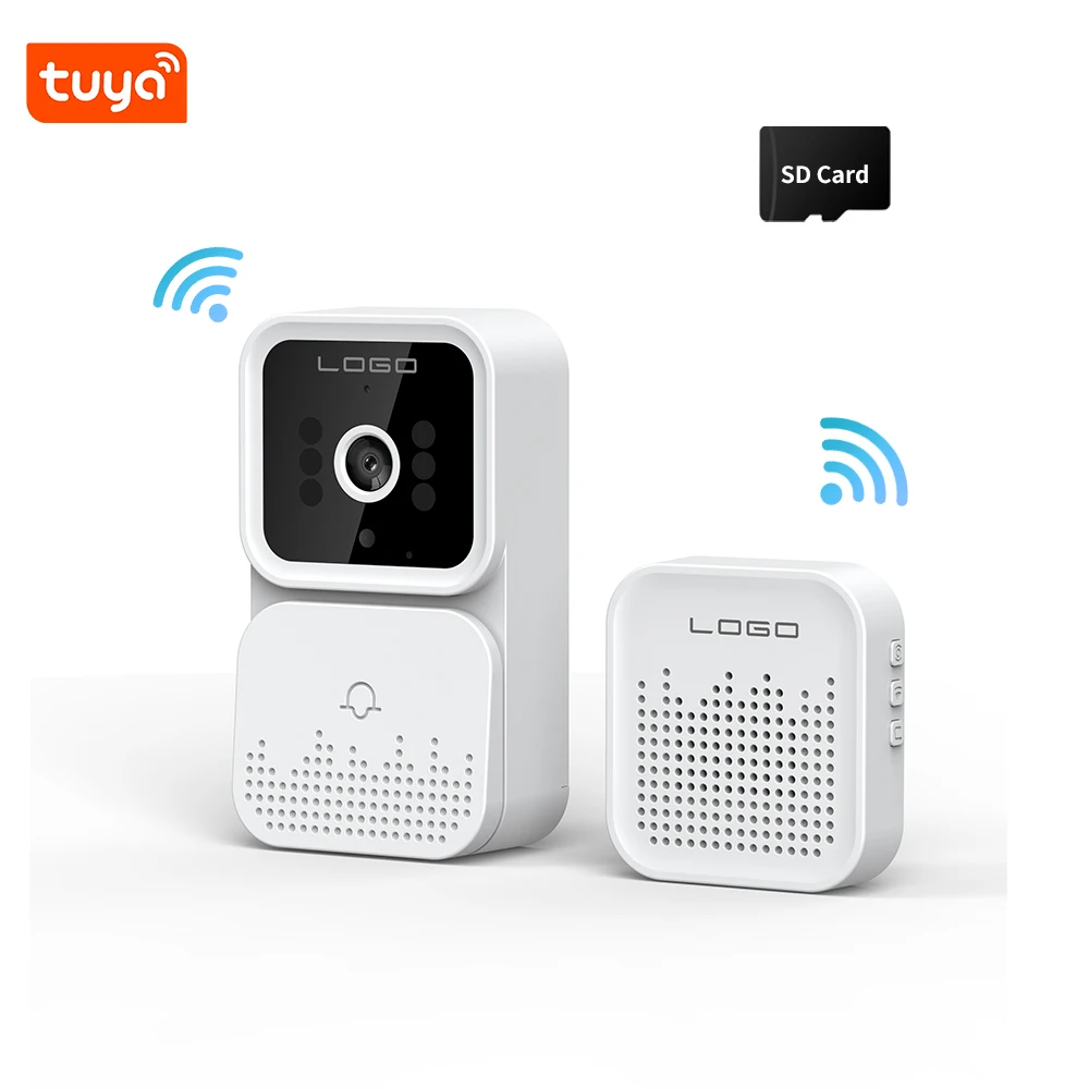 Home Security Safety Night Vision Voice Wireless Wifi Door Bell Camera Tuya Smart Wifi Video Doorbell Chime Ring Pack of 2