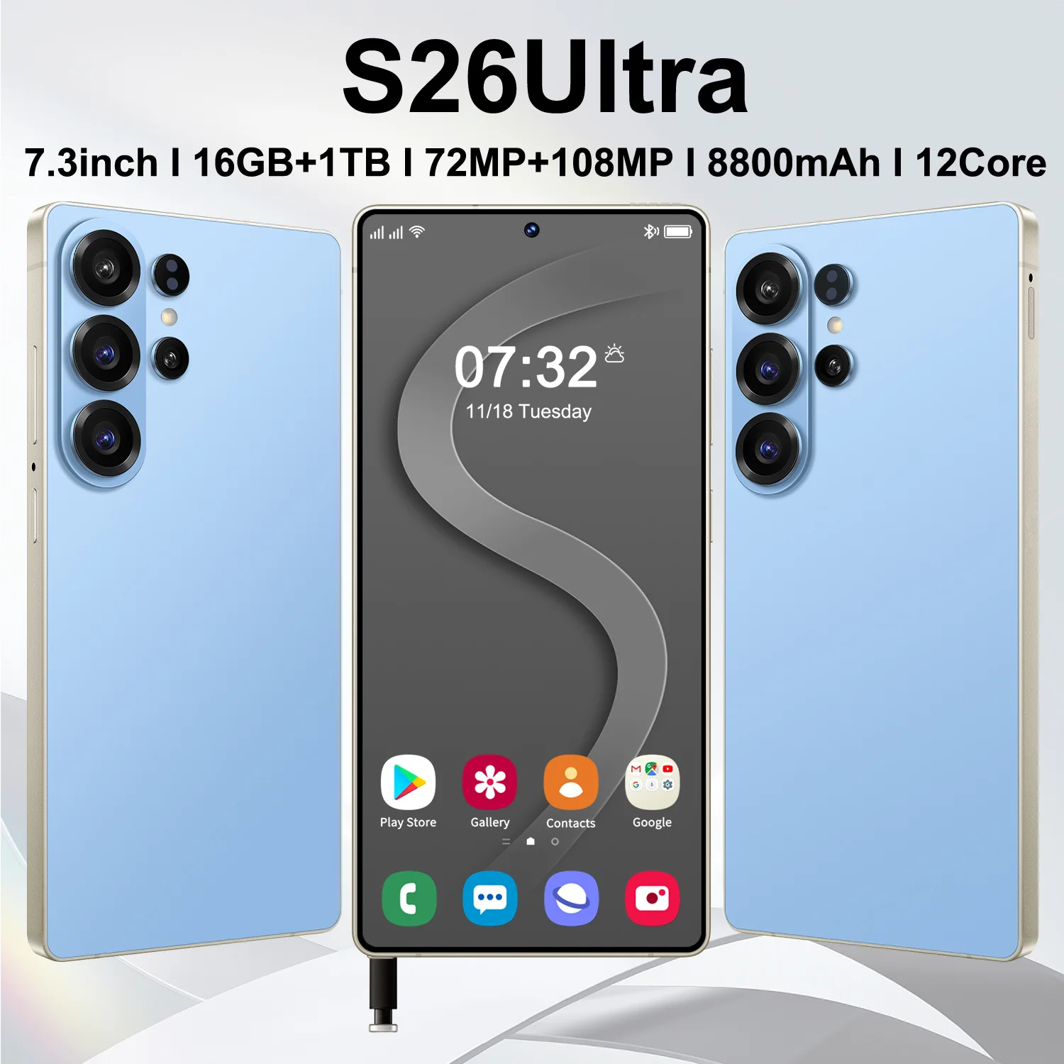 Full Screen S26 Ultra 5G Smartphone 16GB+1TB Storage Camera Unlocked Android Mobile Phone with Face ID Fingerprint Dual SIM - Image 4