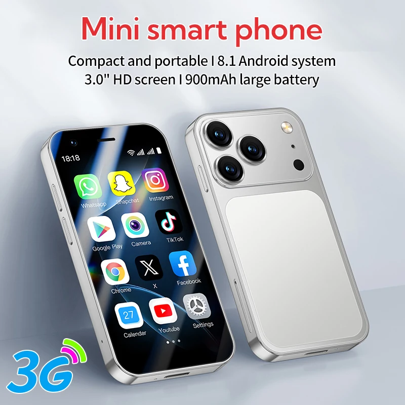 New A17 Mini Stylish Mini Body 3.0'' Screen 4+64GB 3G Global Version Smartphone Dual Sim Card Mobile Phone Cellphone - Image 3