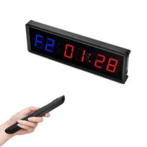 Portable 1.5 Inch LED Digital Display Aluminum Alloy Remote Control Sports Clock Stopwatch Countdown Timer for Indoor Fitness