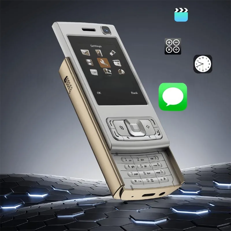 N95 PRO Slide Screen Mini Mobile Phone 2G GSM Call Recording Torch MP3/MP4 Player Blacklist FM Radio Push Screen Cellphone Pack of 5 - Image 2