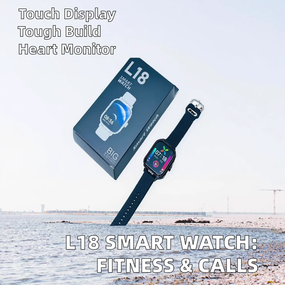 New Private Model L18 Smart Watch IP67 Touch Screen BT Call Message Reminder Fitness Tracker Heart Rate Sleep Tracker Pack of 5 - Image 2