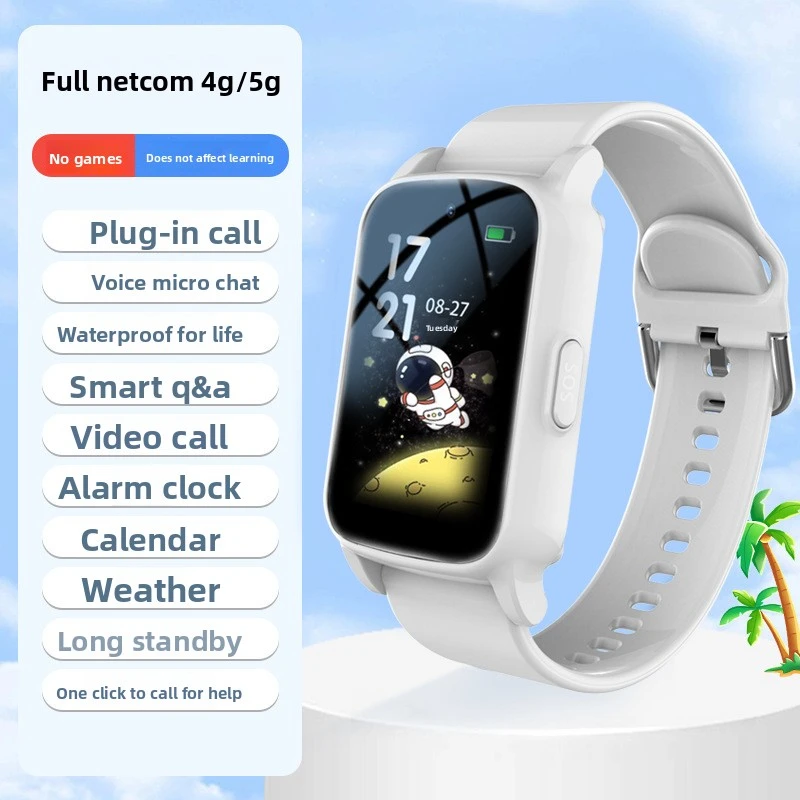 5G Full Netcom Phone Watch Kids Smart Waterproof GPS Positioning Plug-in Card Video Waterproof for Boys and Girls Pack of 2