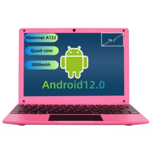 New Wholesale Educational Slim 10.1'' IPS Android 12 Laptop Allwinner A133 Quad-Core 2GB RAM 64GB Storage English Student