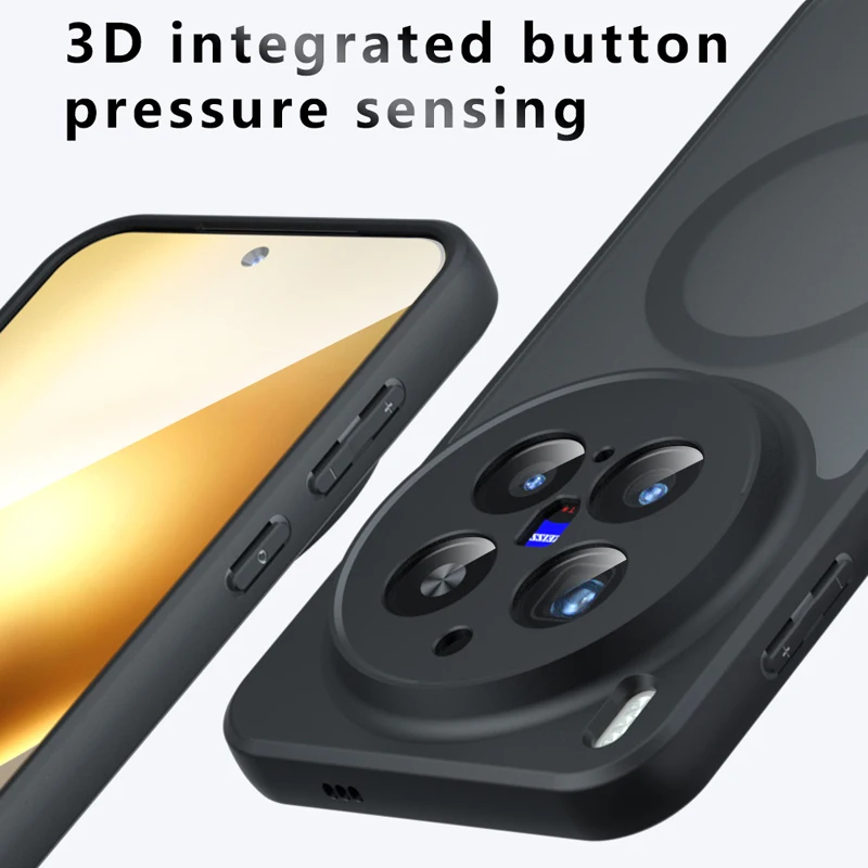 Wireless Charging Armor Case for Vivo X300 Pro Case Shockproof Magnetic Matte PC+TPU Anti-fingerprint Translucent Cover Pack of 10 - Image 2